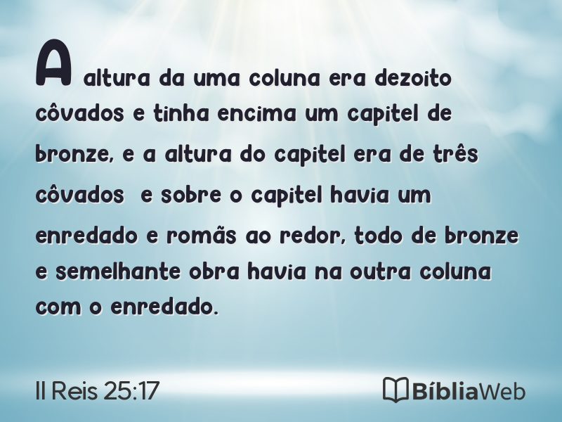 II Reis 25:17 em imagem para compartilhar