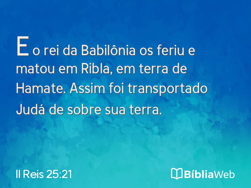 II Reis 25:21 em imagem para compartilhar