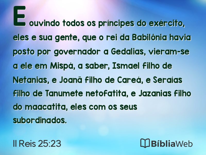 II Reis 25:23 em imagem para compartilhar