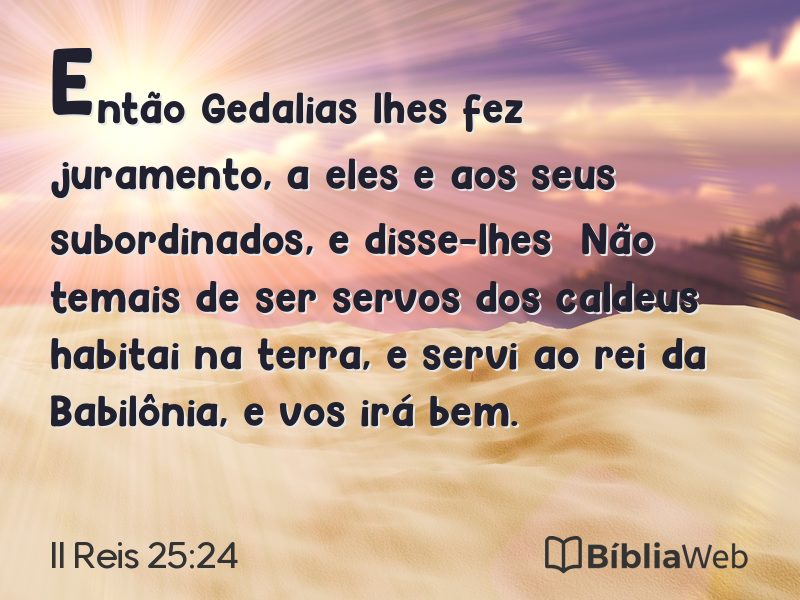 II Reis 25:24 em imagem para compartilhar