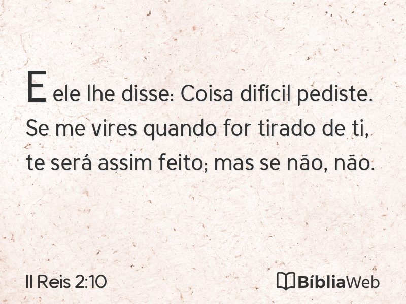 II Reis 2:10 em imagem para compartilhar