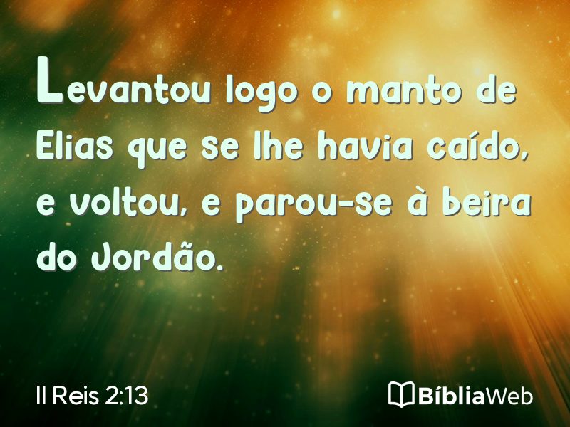 II Reis 2:13 em imagem para compartilhar