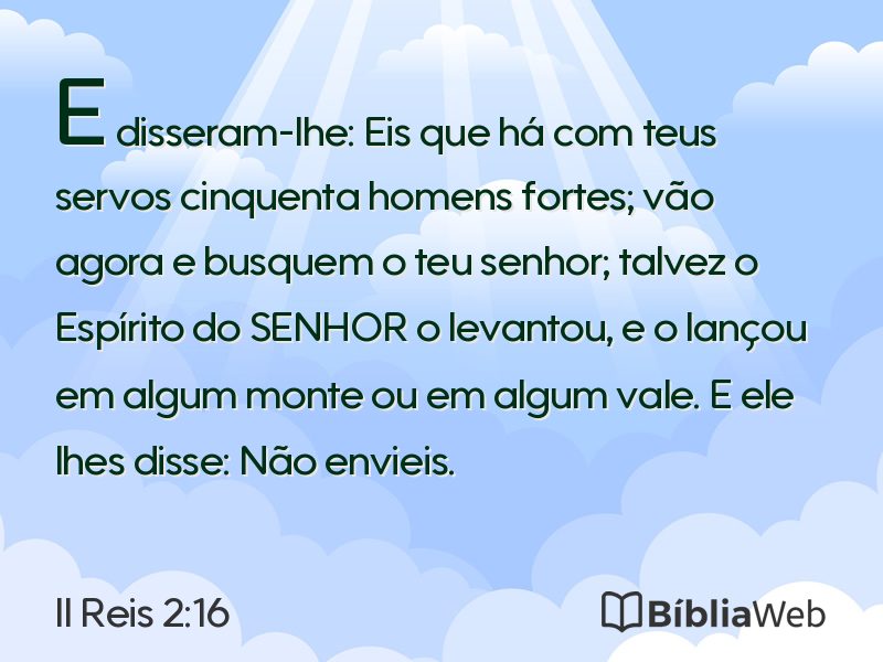 II Reis 2:16 em imagem para compartilhar