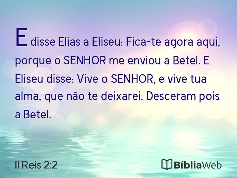II Reis 2:2 em imagem para compartilhar