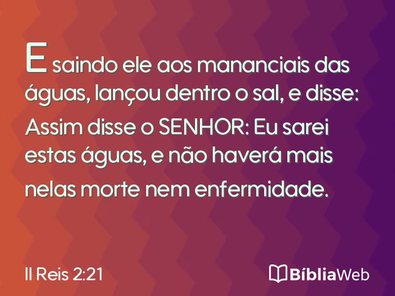 II Reis 2:21 em imagem para compartilhar