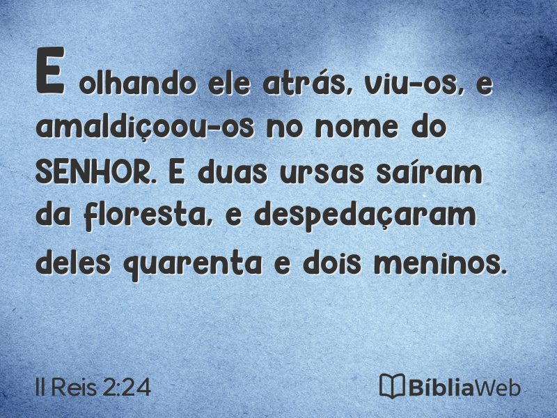 II Reis 2:24 em imagem para compartilhar