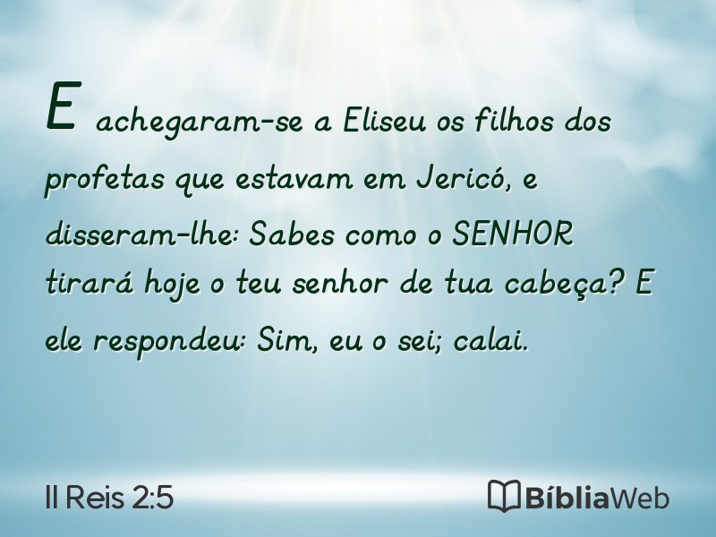 II Reis 2:5 em imagem para compartilhar