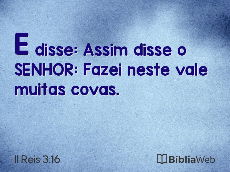 II Reis 3:16 em imagem para compartilhar