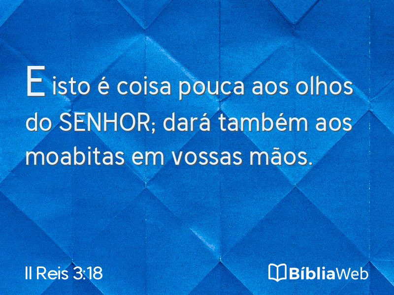 II Reis 3:18 em imagem para compartilhar