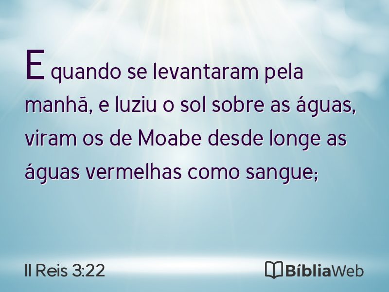 II Reis 3:22 em imagem para compartilhar