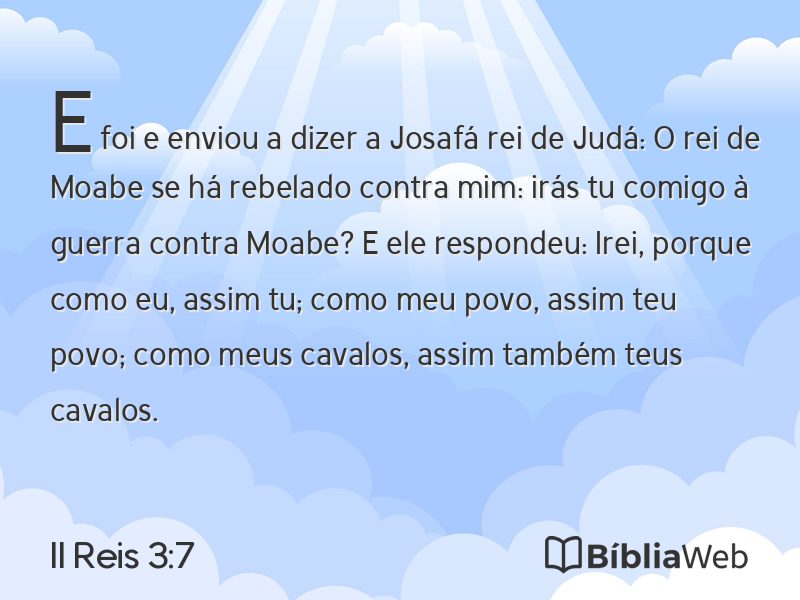 II Reis 3:7 em imagem para compartilhar