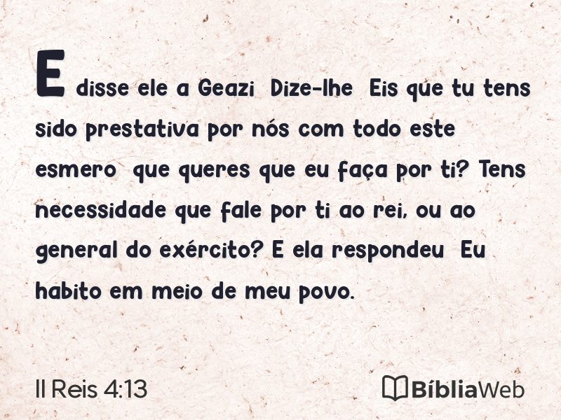 II Reis 4:13 em imagem para compartilhar