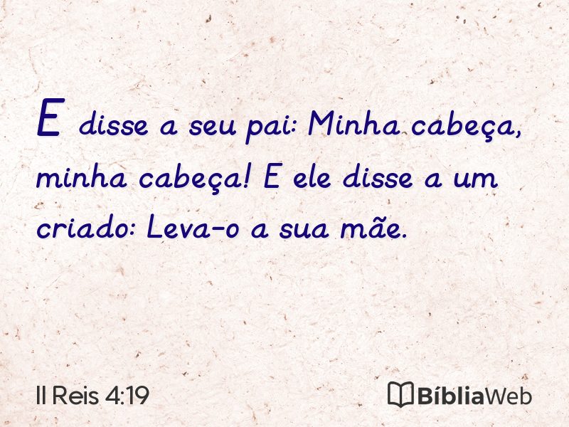 II Reis 4:19 em imagem para compartilhar