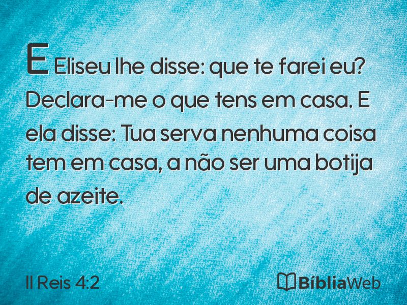 II Reis 4:2 em imagem para compartilhar