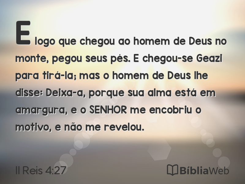 II Reis 4:27 em imagem para compartilhar