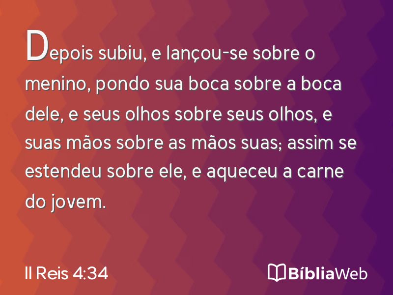 II Reis 4:34 em imagem para compartilhar