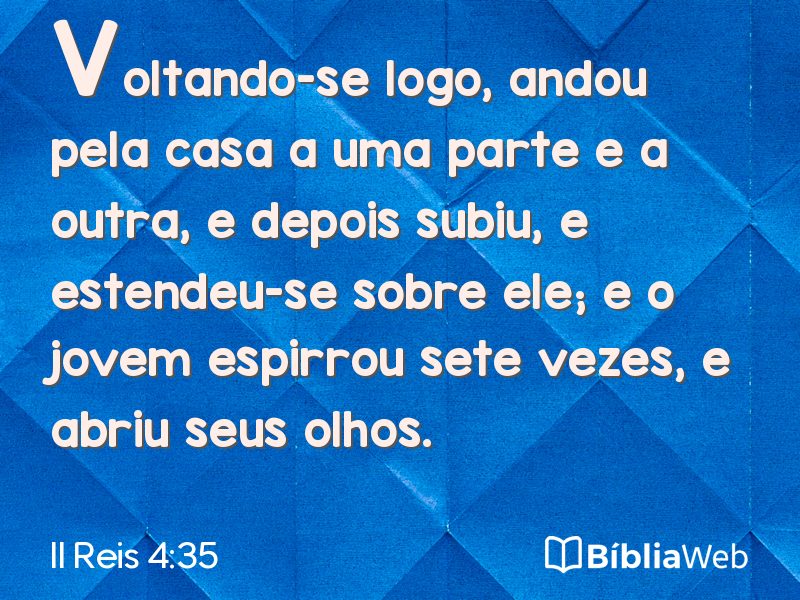 II Reis 4:35 em imagem para compartilhar