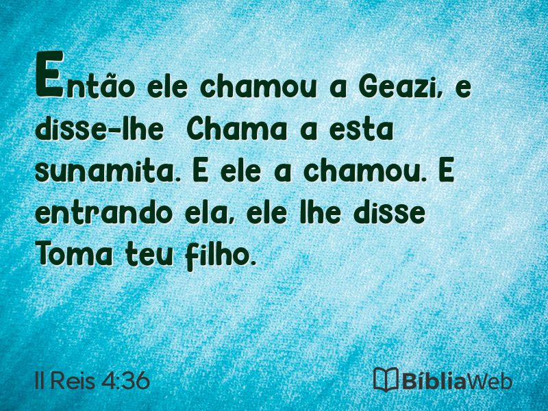 II Reis 4:36 em imagem para compartilhar