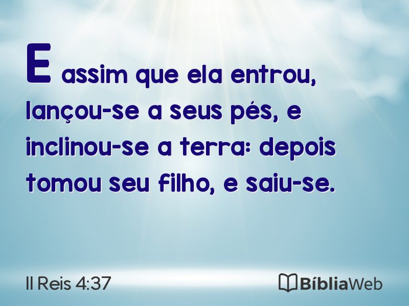 II Reis 4:37 em imagem para compartilhar