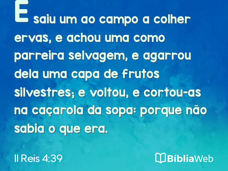 II Reis 4:39 em imagem para compartilhar