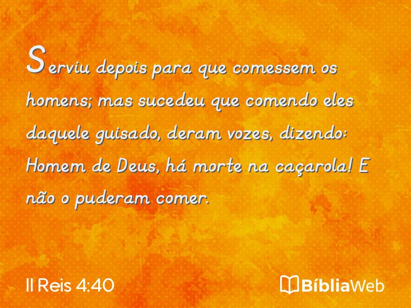 II Reis 4:40 em imagem para compartilhar