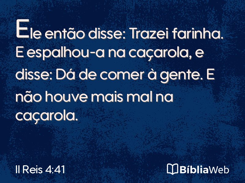 II Reis 4:41 em imagem para compartilhar
