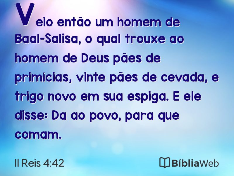 II Reis 4:42 em imagem para compartilhar