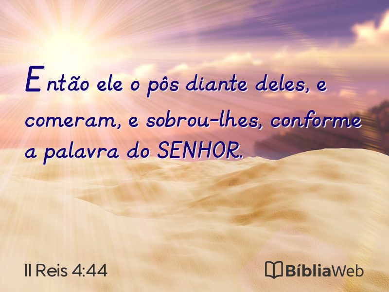 II Reis 4:44 em imagem para compartilhar