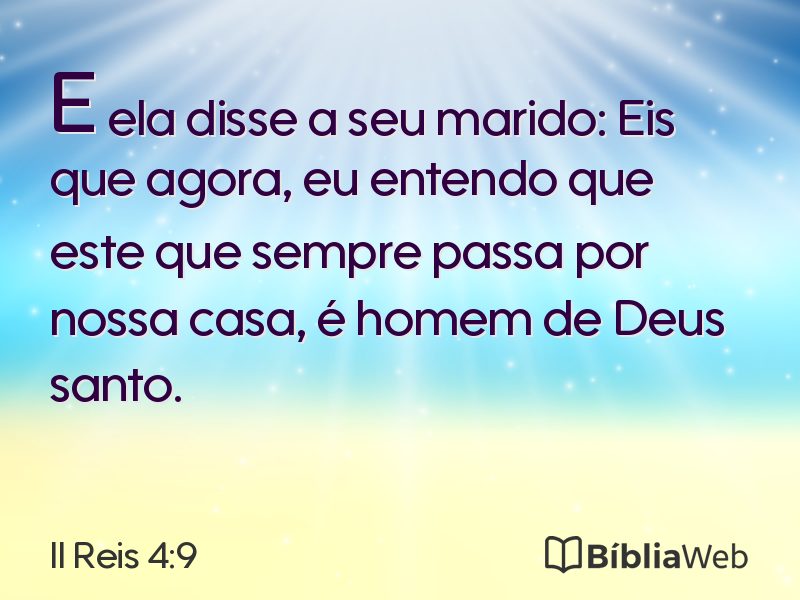 II Reis 4:9 em imagem para compartilhar