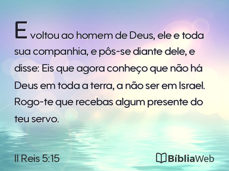 II Reis 5:15 em imagem para compartilhar