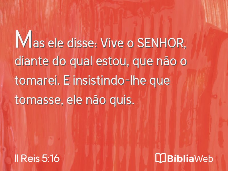 II Reis 5:16 em imagem para compartilhar