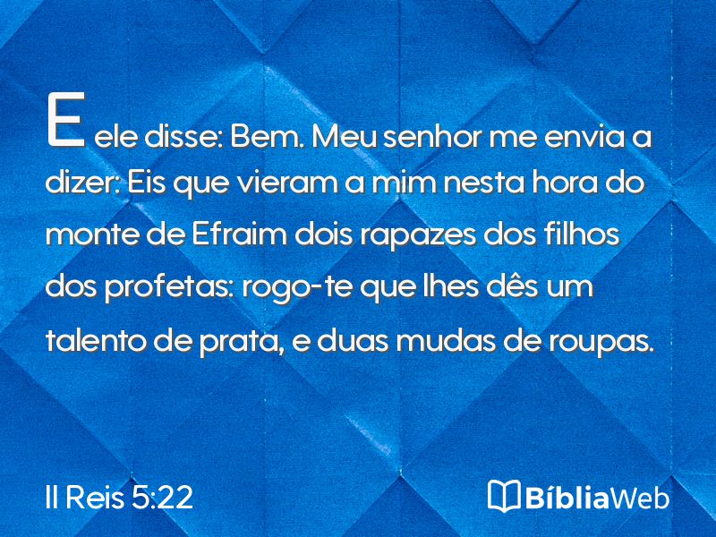 II Reis 5:22 em imagem para compartilhar