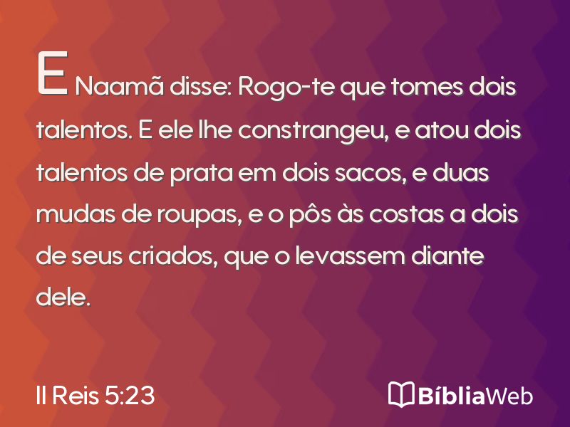 II Reis 5:23 em imagem para compartilhar