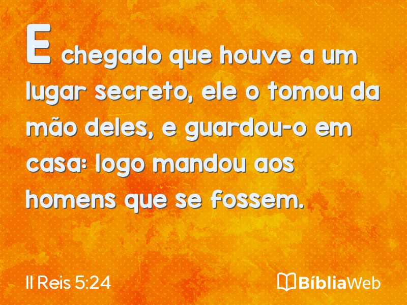II Reis 5:24 em imagem para compartilhar