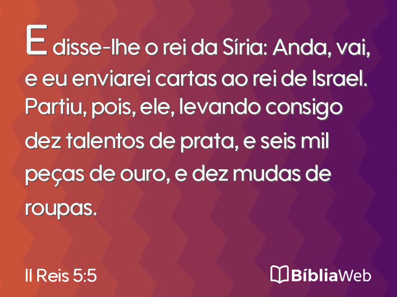 II Reis 5:5 em imagem para compartilhar