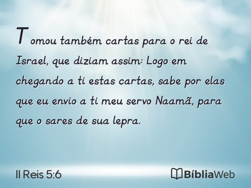II Reis 5:6 em imagem para compartilhar