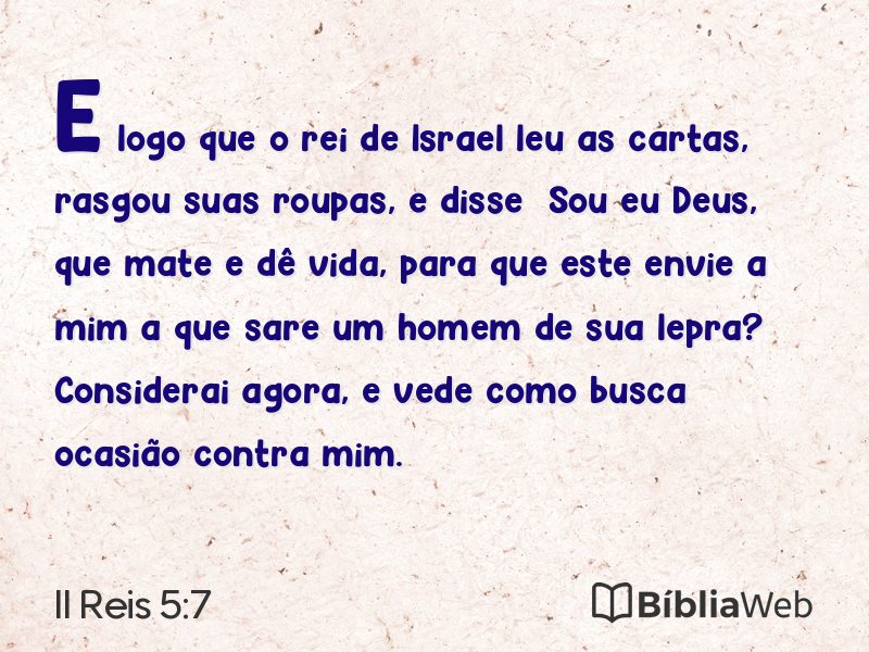 II Reis 5:7 em imagem para compartilhar