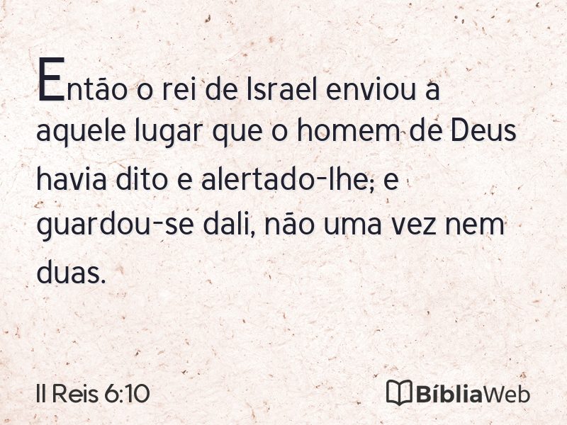 II Reis 6:10 em imagem para compartilhar