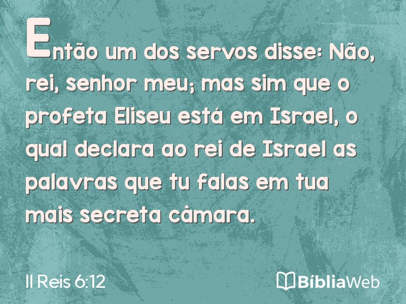 II Reis 6:12 em imagem para compartilhar
