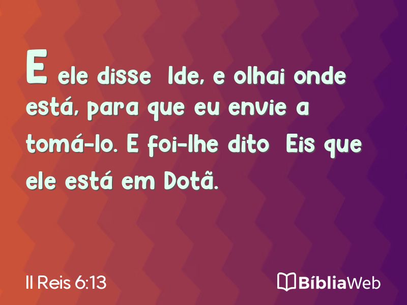 II Reis 6:13 em imagem para compartilhar
