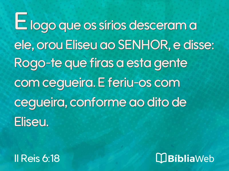 II Reis 6:18 em imagem para compartilhar