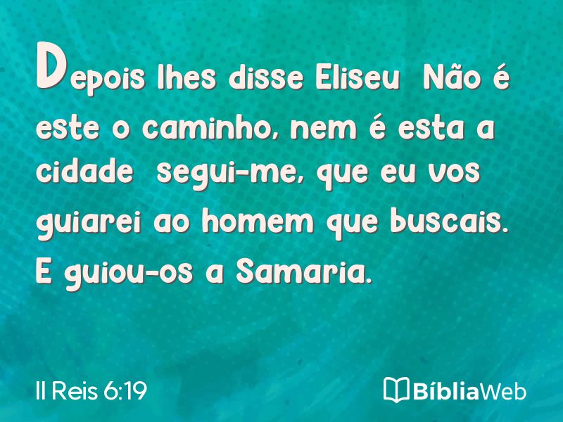 II Reis 6:19 em imagem para compartilhar