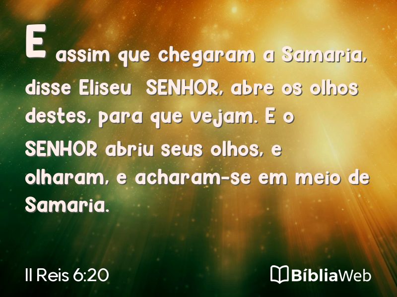 II Reis 6:20 em imagem para compartilhar