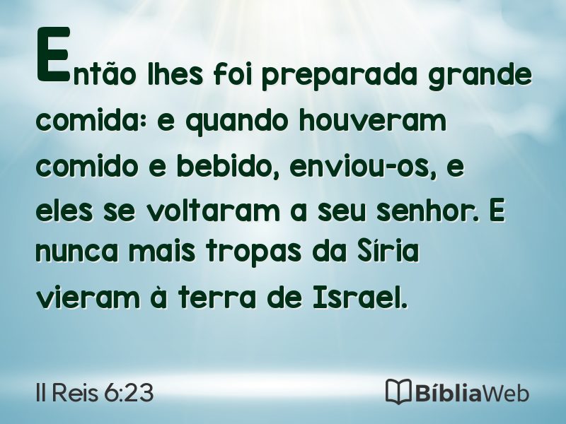 II Reis 6:23 em imagem para compartilhar