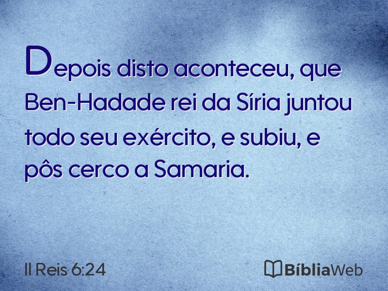 II Reis 6:24 em imagem para compartilhar