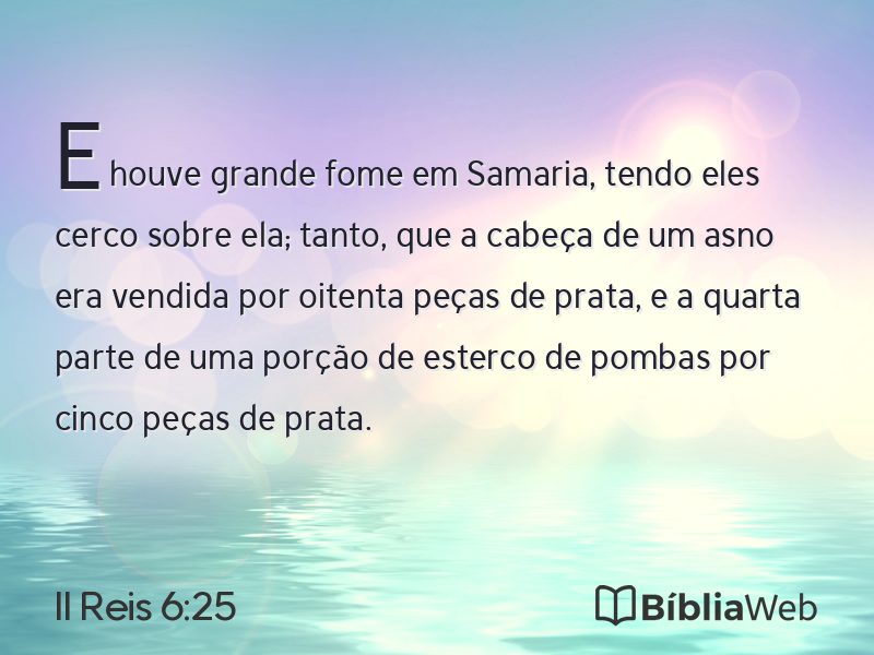 II Reis 6:25 em imagem para compartilhar