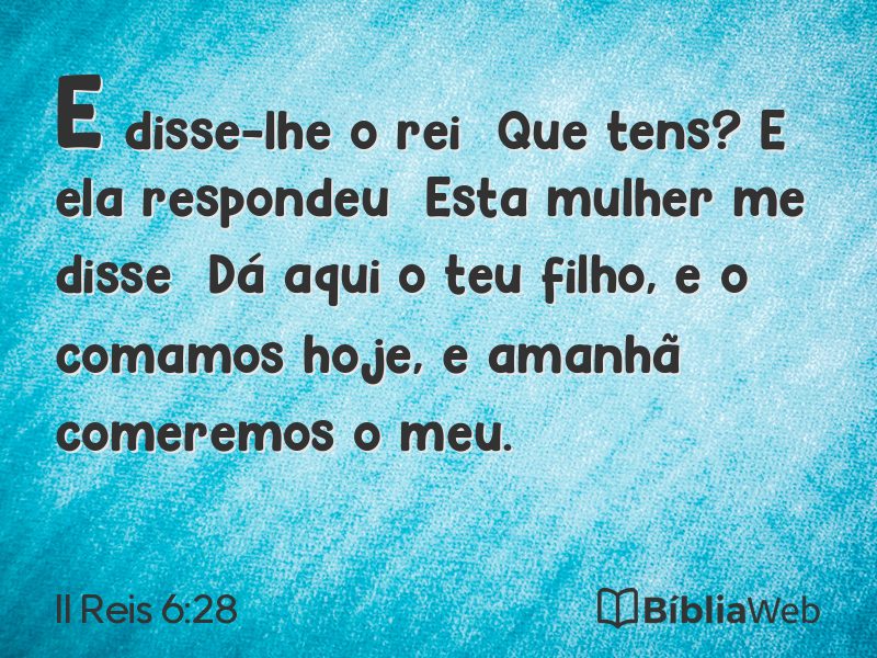 II Reis 6:28 em imagem para compartilhar