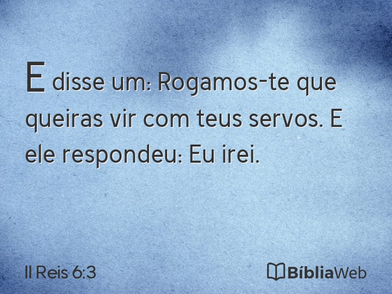 II Reis 6:3 em imagem para compartilhar