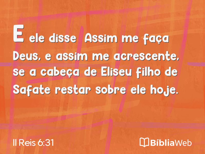 II Reis 6:31 em imagem para compartilhar