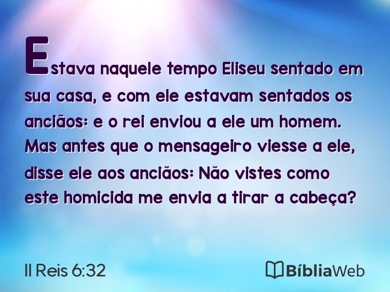 II Reis 6:32 em imagem para compartilhar